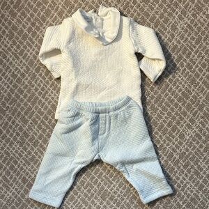 Magnolia Baby collard sweater & Blue Pant outfit .